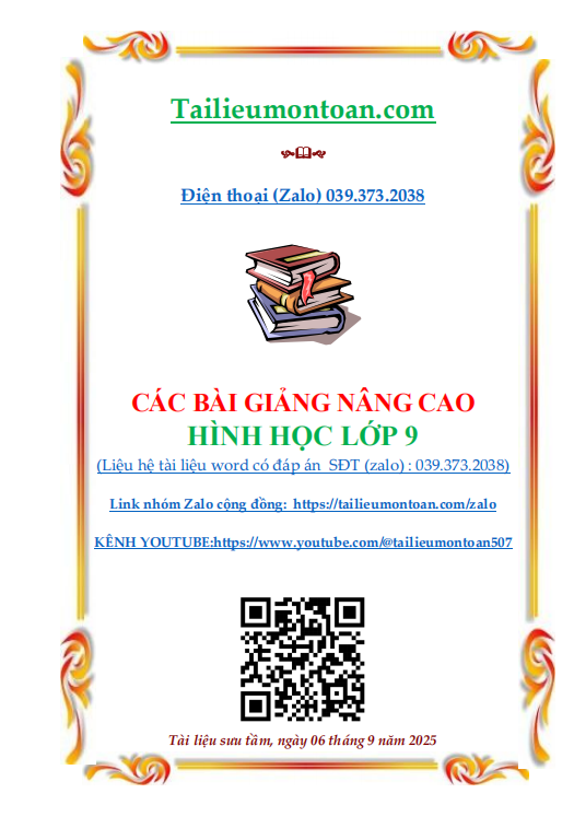 Các bài giảng nâng cao hình học môn toán lớp 9